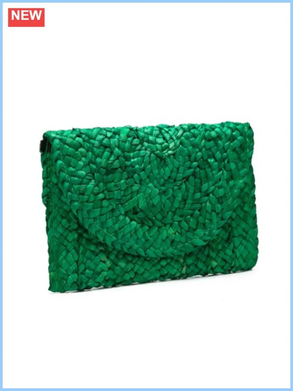 Women's Handwoven Straw Clutch Evening Bag Woven Envelope Purse Beach